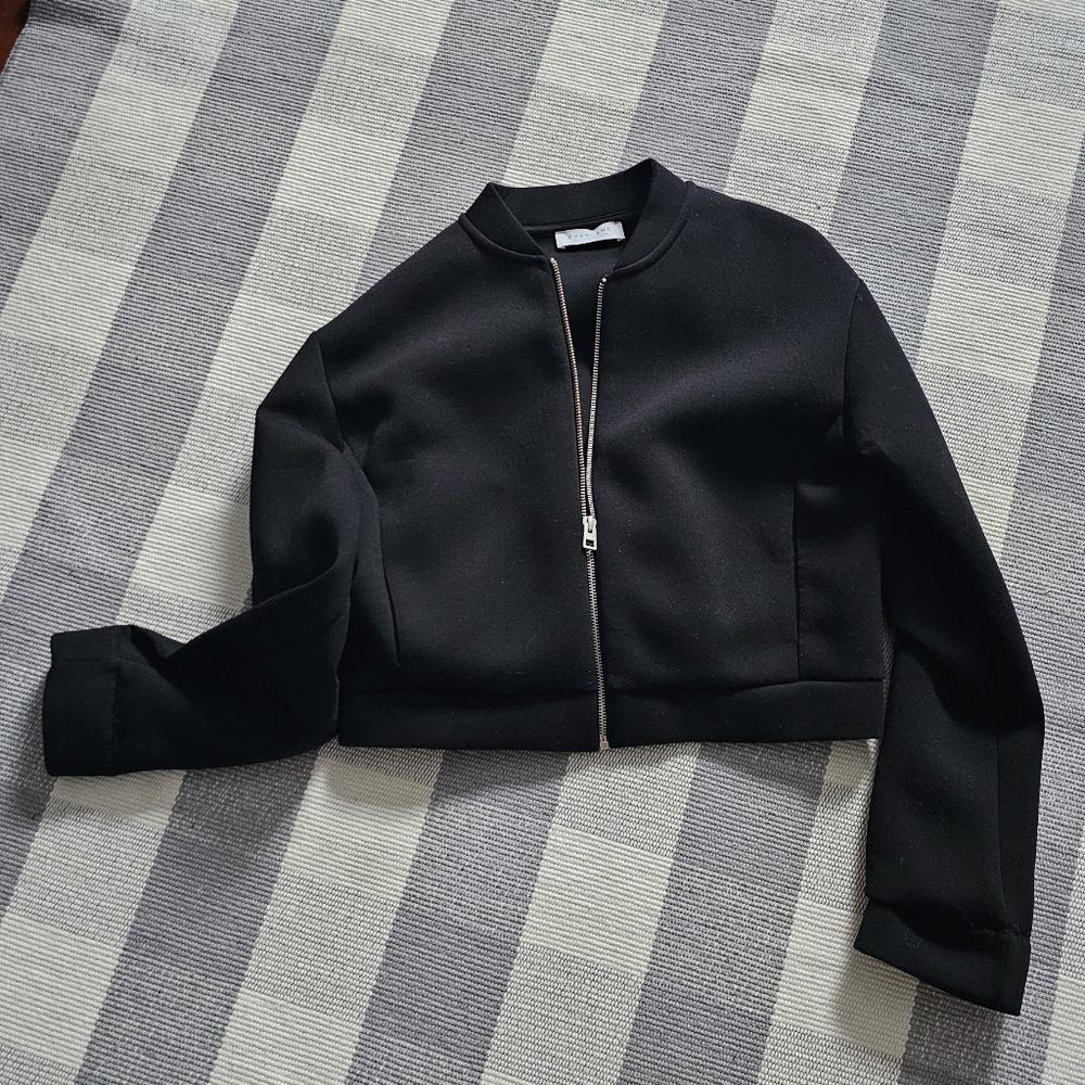 Everlane Black Women's Cropped Moto Jacket SzM